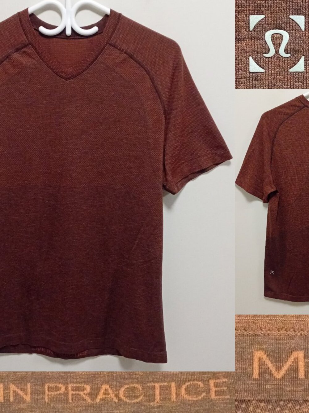 Lululemon Metal Vent Tech Short Sleeve V 2.0 Magma Sequoia Medium Silverescent